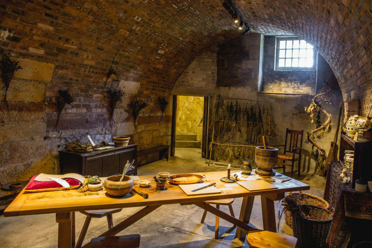 The new apothecary room in the cellars at Falkland Palace
