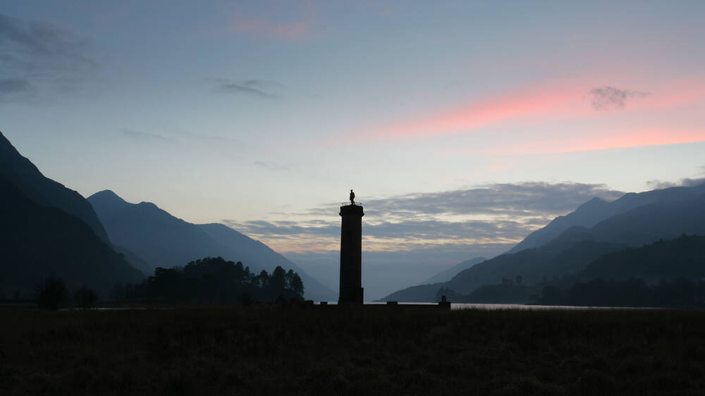 Glenfinnan Monument at dusk