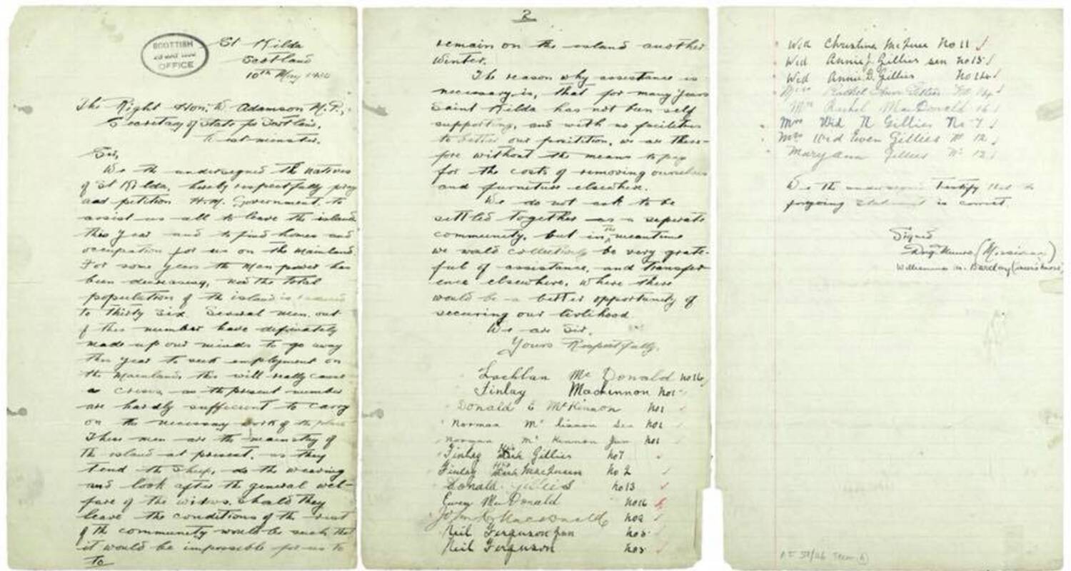 Three pages of a handwritten letter, photographed side by side.