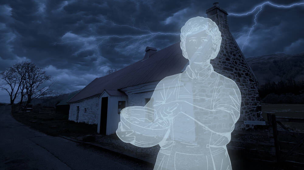 The ghost of Lizzie Robertson at Moirlanich Longhouse