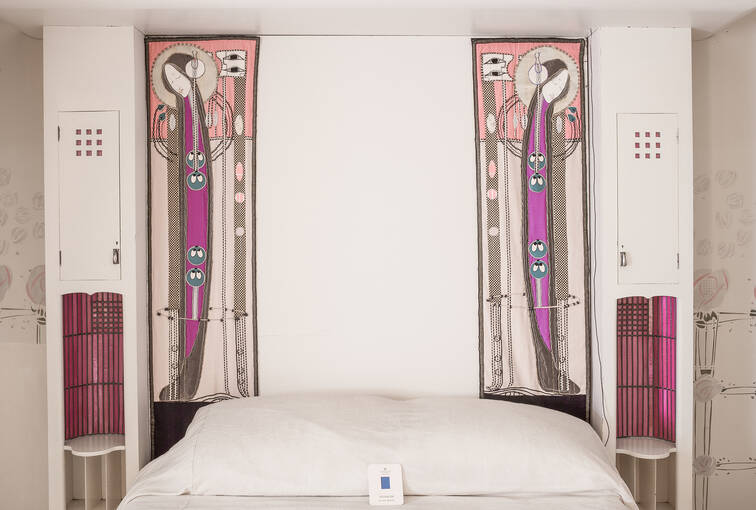 Many of Margaret Macdonald Mackintosh's works can be seen in the main bedroom