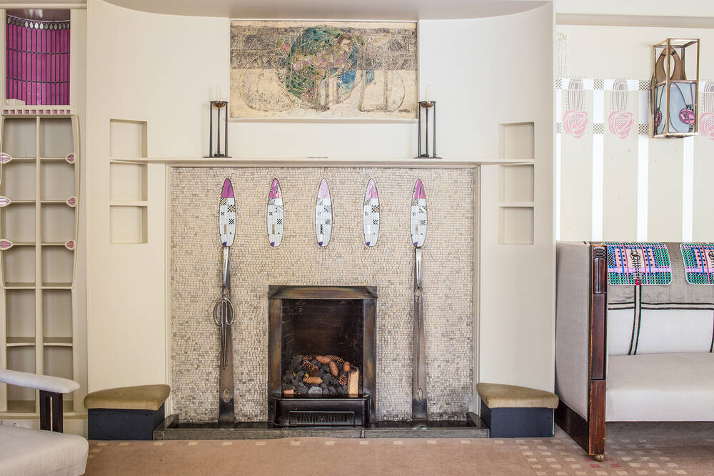 Margaret Macdonald's 'Sleeping Beauty' design above the Hill House drawing room fireplace