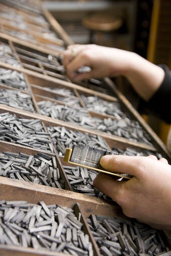 There are cases full of type in the Caseroom