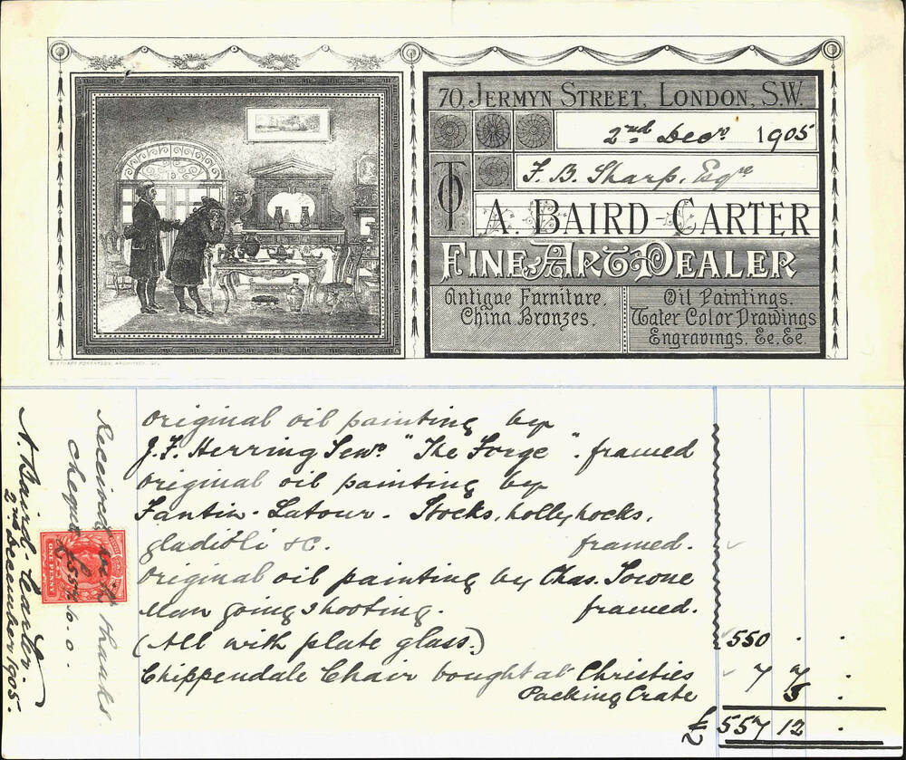 A receipt from 1905
