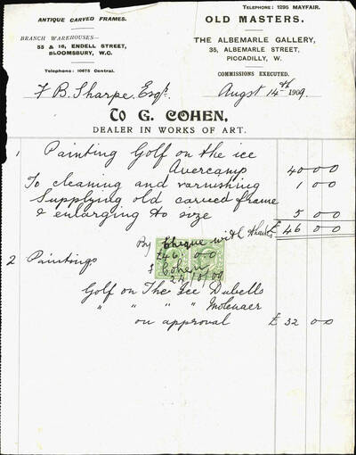 Receipt from 1909