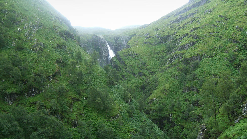 View towards the Falls of Glomach