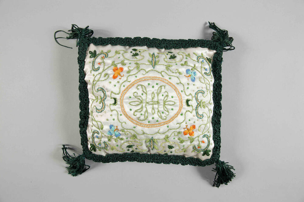 Embroidered cushion
