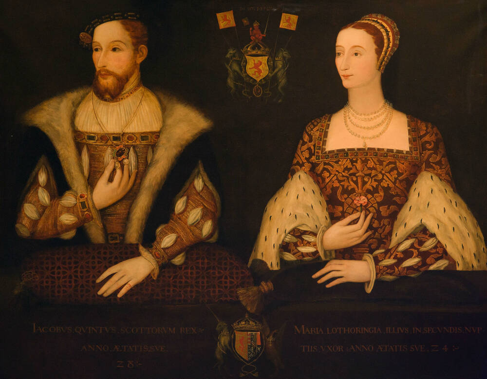 Double portrait of James V and Marie de Guise which hangs in the Drawing Room at Falkland Palace