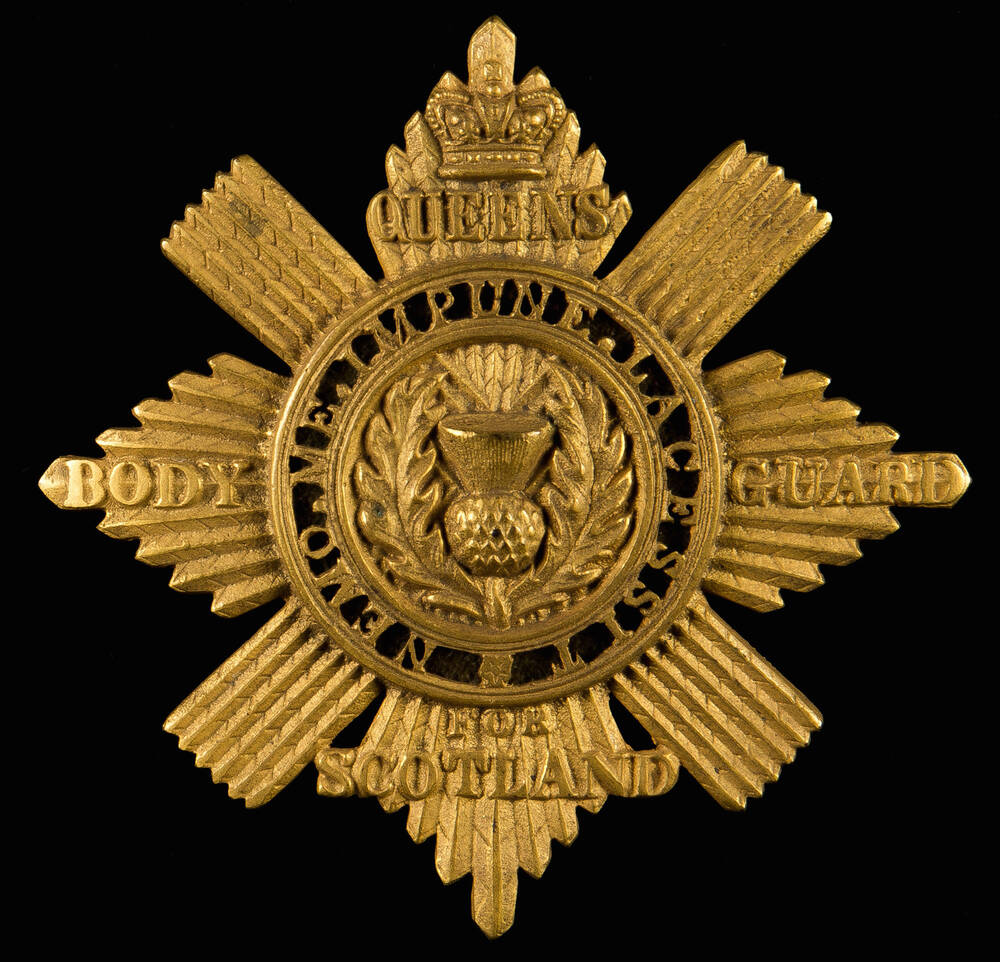 One of the badges of the Royal Company of Archers worn on a sash