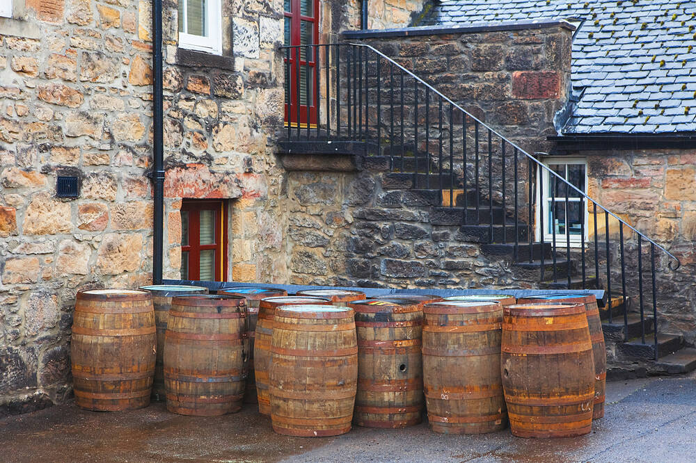 Whisky barrels in Scottish traditional distillery Dalmore
